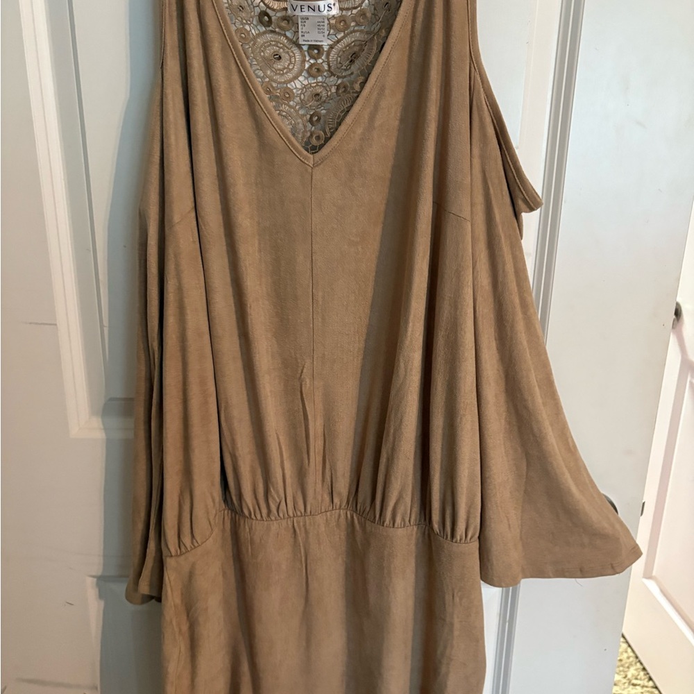 VENUS Tan Asymmetrical Sundress with V-Neck